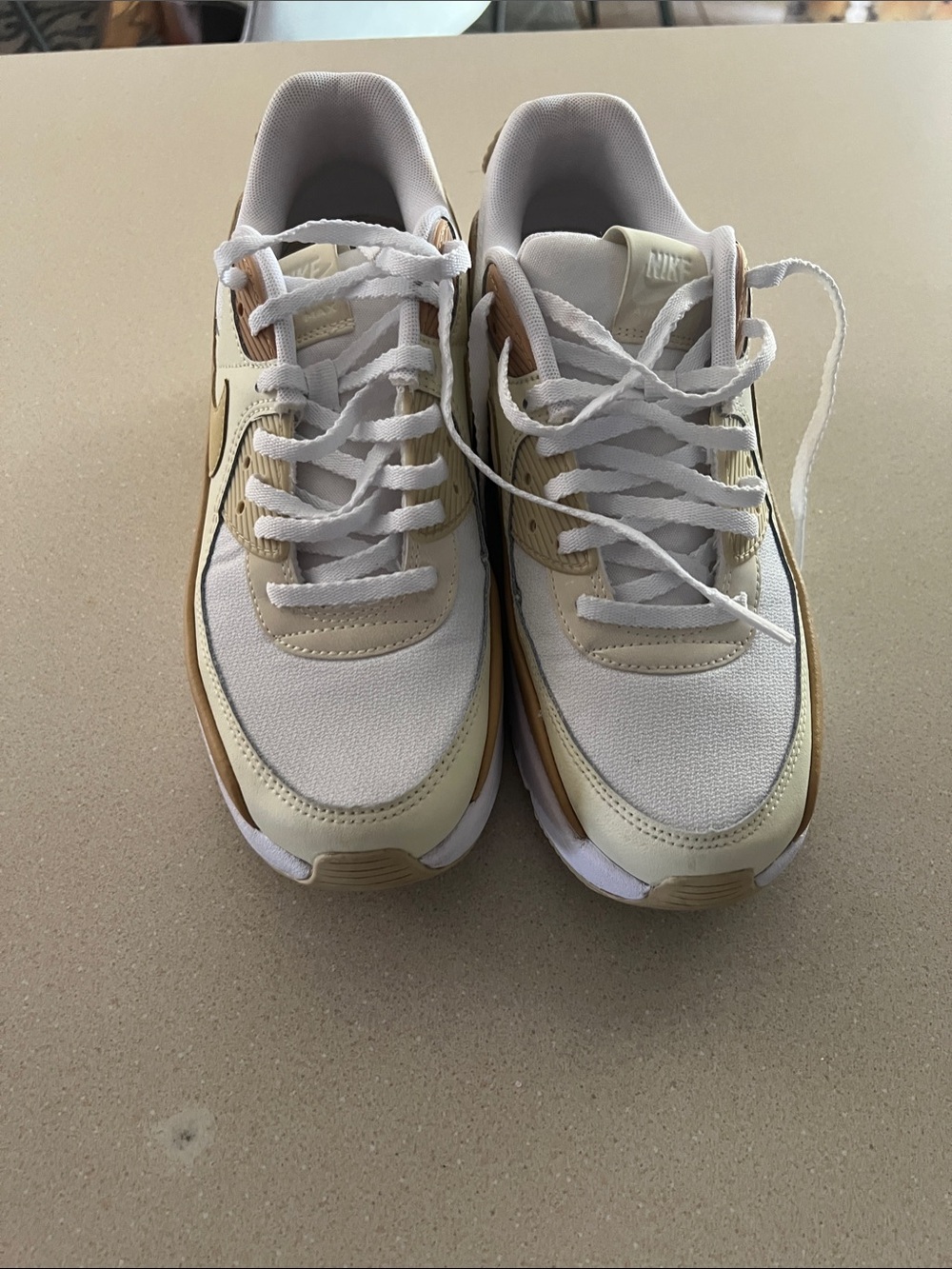 Nike Women’s White and Beige Casual Sneakers